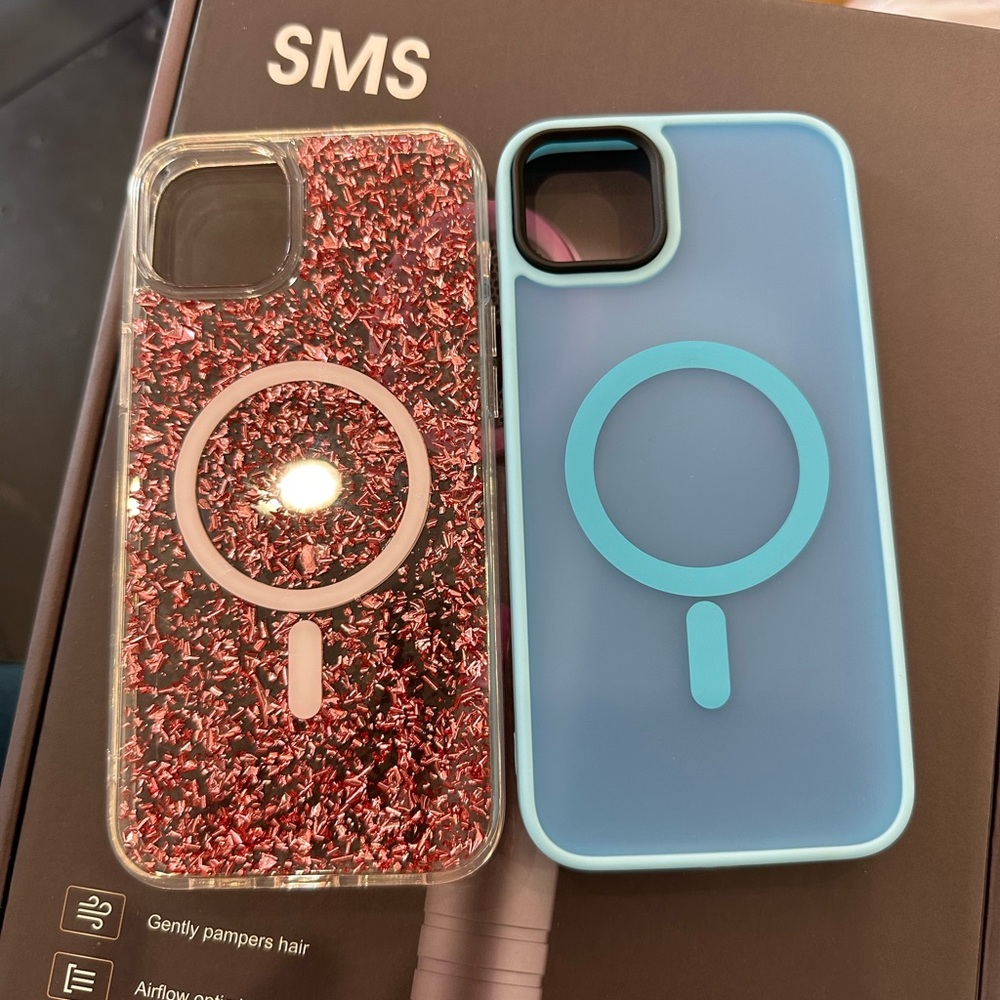 Glitter and Blue MagSafe Compatible Phone Cases